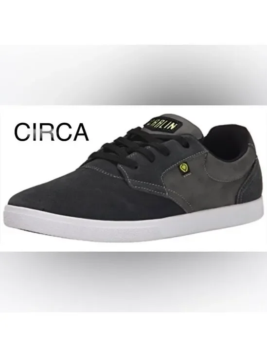 C1RCA Men's JC01 Skate Shoe Men 8-Black Leather suede/Grey Black leather detail