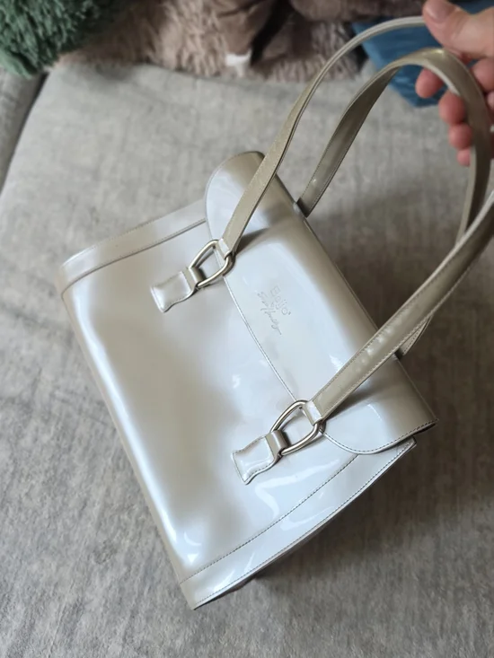 Beijo metallic silver tote handbag