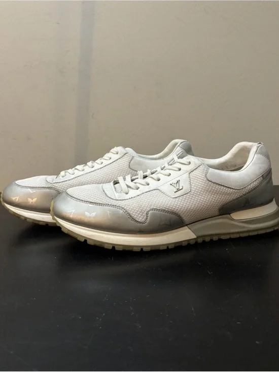 Louis Vuitton LV Monogram Run Away Sneakers White Silver