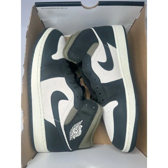 Nike Air Jordan 1 Mid Off Noir Medium Olive Size 11.5 HV4091 102 New/No Lid