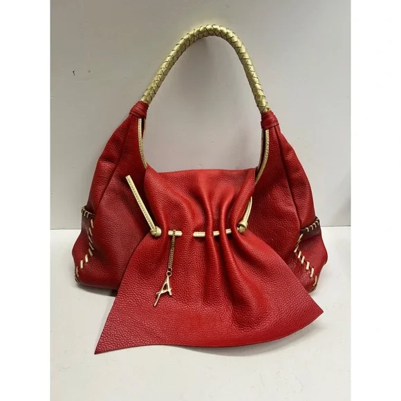 Andalossi Italian Red Leather Shoulder Bag