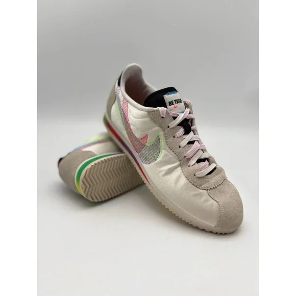 Nike Cortez Be True 2022 Rainbow Summit White Multi Men 10 DR5491-100 Sneaker