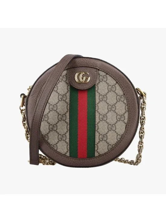 Gucci Ophidia Brown Beige Multi Canvas Leather Shoulder