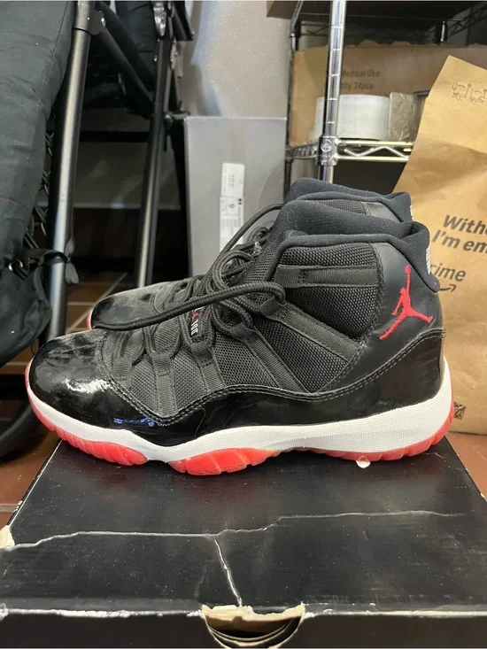 Jordan Black with Red Accents High-Top Sneakers