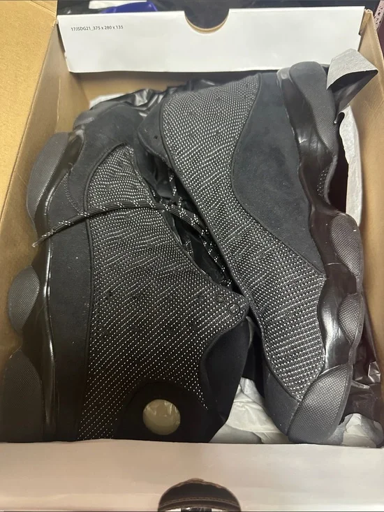Air Jordan 13 Retro Men's Black Reflective Knit Basketball Sneakers