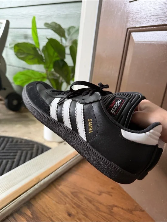 adidas Black and White Samba Leather Sneakers
