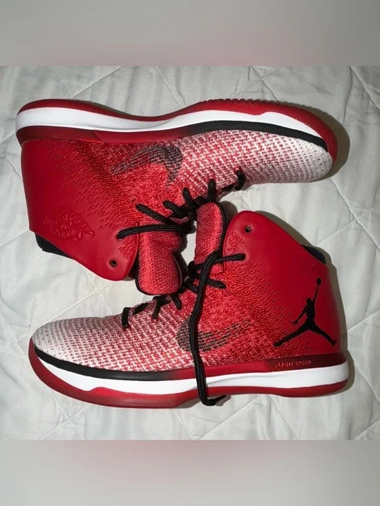 Jordan Red & Black High-Top Sneakers with CHI Tongue Tab