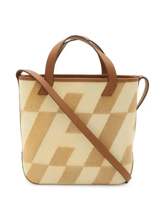 Hermes Ambie 27 PM Tote 2-Way Shoulder Bag Toile Ash Canvas Ecru