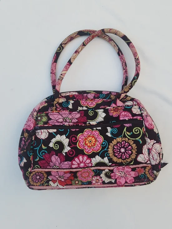 ​Vera Bradley Bowler Bag - Symphony in Hue Retired Floral Paisley Satchel Purse