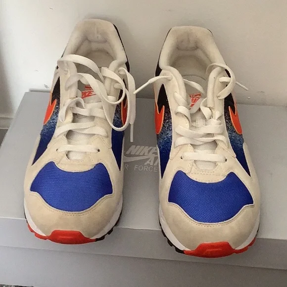 Nike White and Blue Athletic Shoes