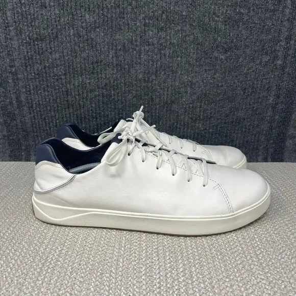 Olukai Lae’Ahi Li ‘Ili White Leather Low Top Sneakers Shoes Mens 15 US