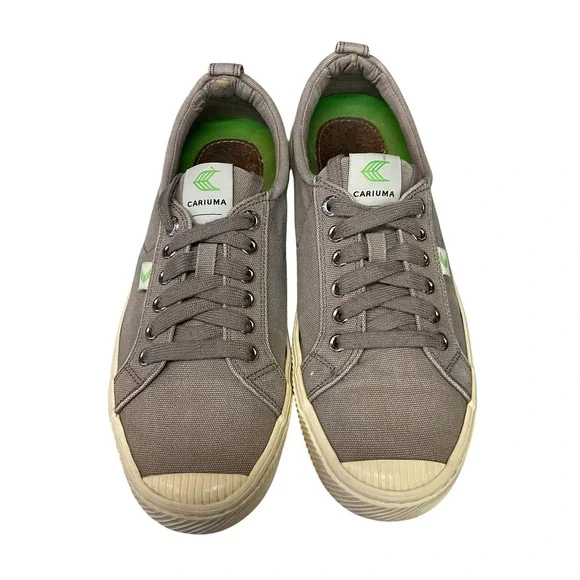 Cariuma Unisex Low Top Lace Up Casual Minimalist Canvas Sneaker Shoes Grey Sz 9‎