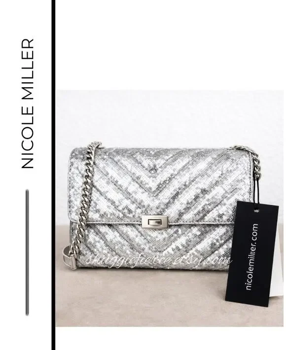 MSRP: $50 | ✨ Nicole Miller Sequin Chain Strap Crossbody Bag – NWT  ✨QUICK SHIP