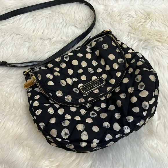 Marc by Marc Jacobs Black and White Polka Dot Crossbody Shoulder Purse Bag