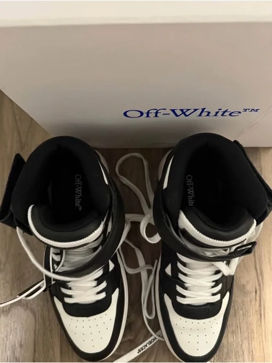Off-White Black and White High-Top Sneaker Boots ORIGINAL PRICE $800