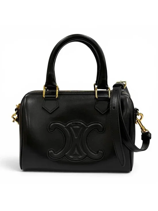 Celine Smooth Calfskin Cuir Triomphe Small Boston 2-Way Shoulder