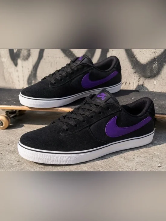 Nike SB Check Solar Black Purple Skate Shoes Men’s 11.5 EUC