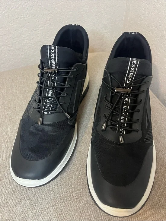 Men's CMR Chamaripa elevator sneakers Black Lace-Up with White Sole Size 8.5
