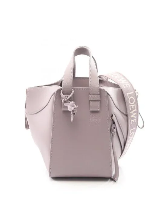 Loewe Handbag Hammock Bag Compact 2-Way Lavender White Leather