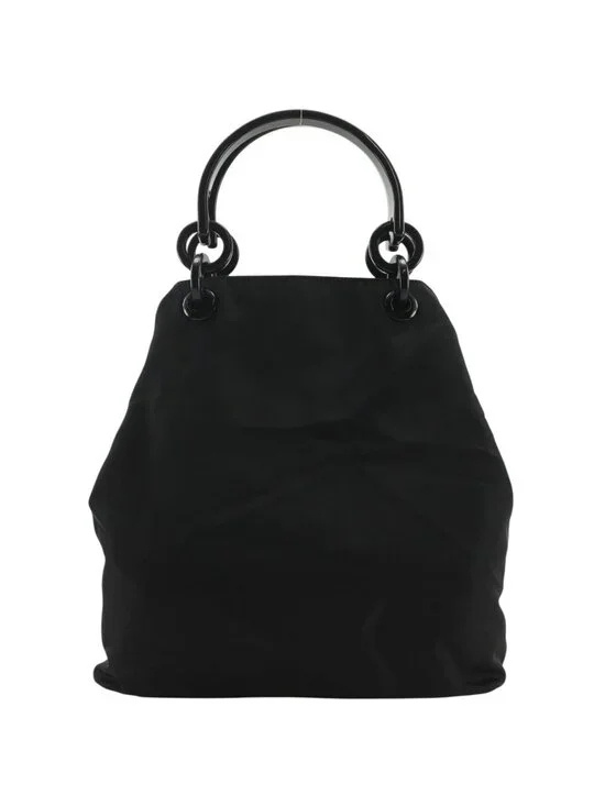 Prada Nylon Plastic Black Handbag