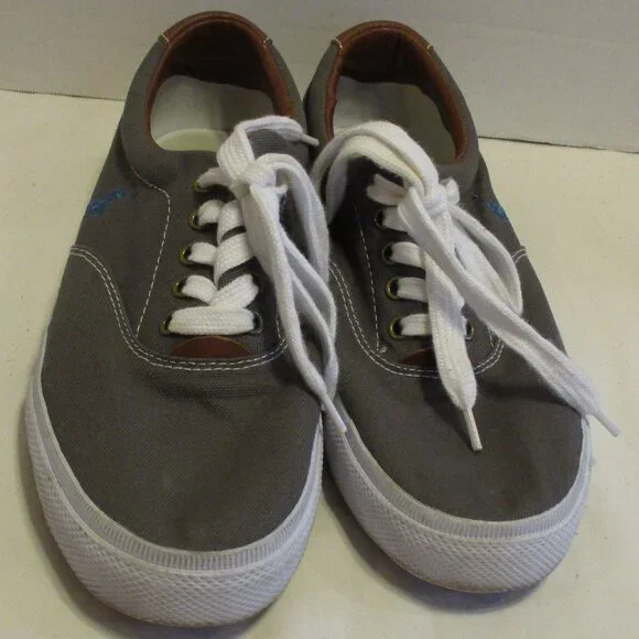 Polo Ralph Lauren Shoes Men Size 10 Gray White Brown Outdoor Vacation Shoes