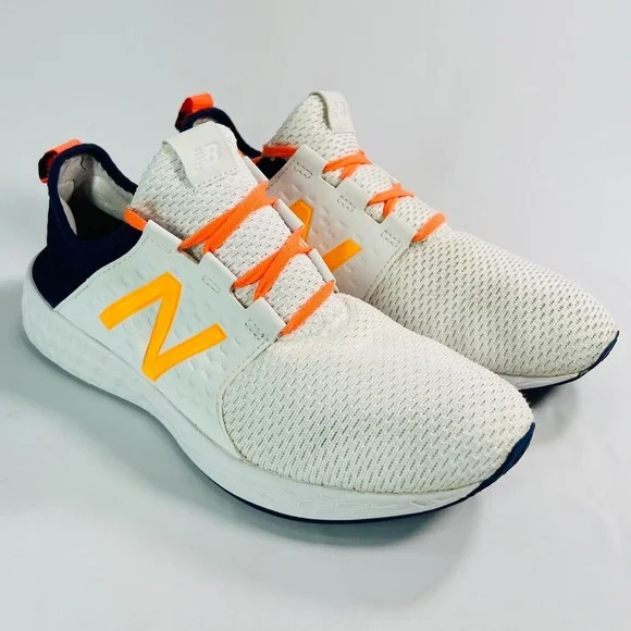 New Balance Fresh Foam Cruz v1 Reissue White‎ Orange Navy Men's Size 10 MCRZRWO1