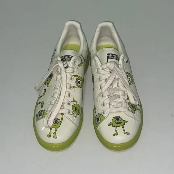 Adidas Stan Smith White and Green Monsters Inc. Men’s Size 5.5
