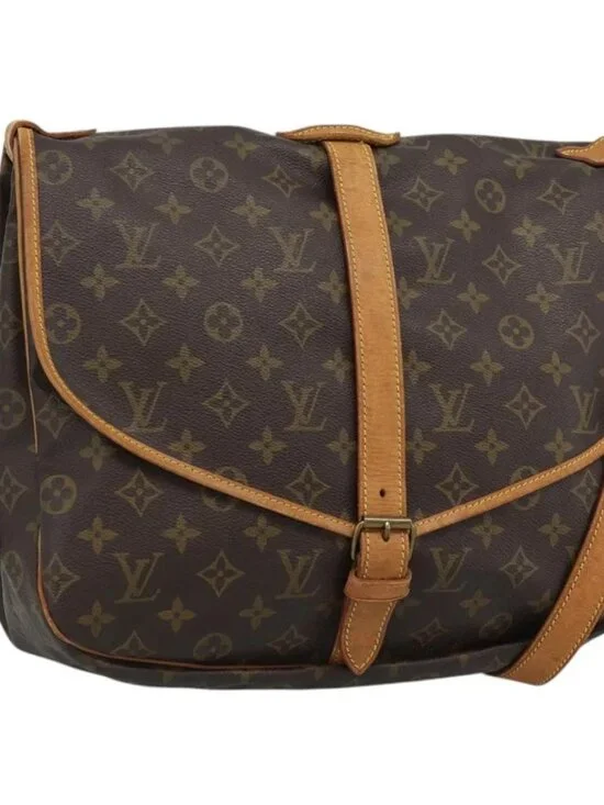LOUIS VUITTON Monogram Saumur 35 Shoulder Bag M42254 LV Auth ka4885