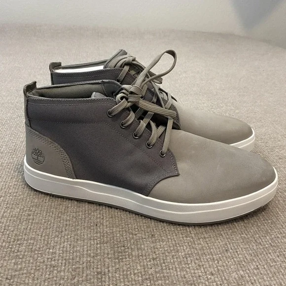 Timberland Shoes‎ Mens Size 12 Gray Nubuck Lace Up Casual Sneakers A1SES