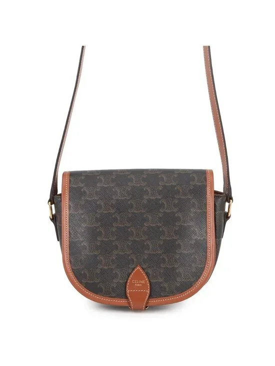 Celine Shoulder Bag Folco Triomphe Calf Leather