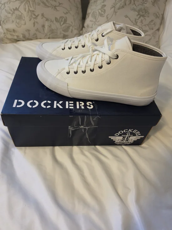 Dockers Men's White High-Top Canvas Sneakers