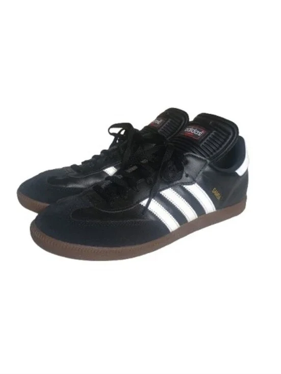NWOT Adidas Samba Classic shoes in black with white stripes Mens Size: 10.5