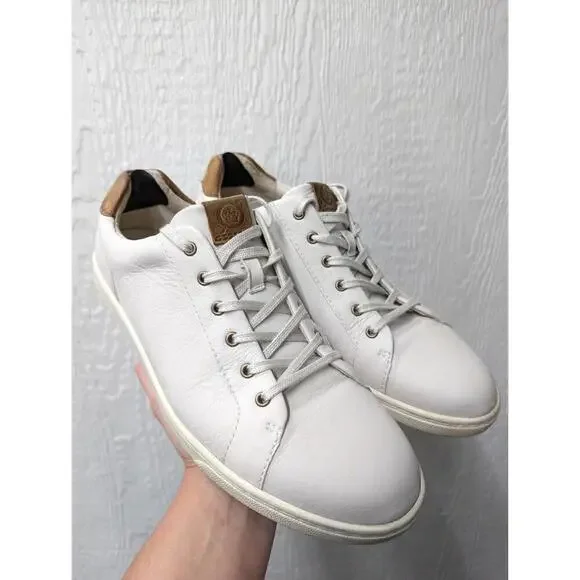 Born Ashram II White Leather Sneakers Shoes Preppy Minimalist Men's Size 13