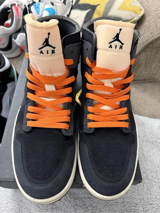 Jordan Low-Top Sneakers in Black with Orange Laces