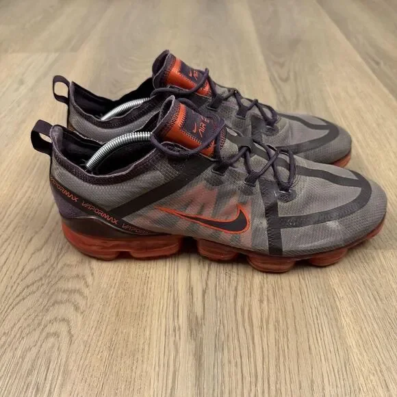 Nike Air VaporMax 2019 Shoes Mens Size 13 Gray Orange Running AR6631-601