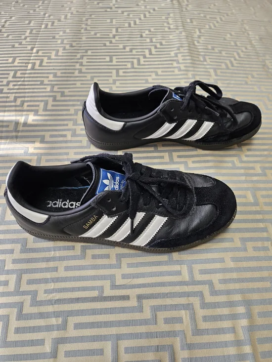 adidas Samba Black and White Leather Sneakers