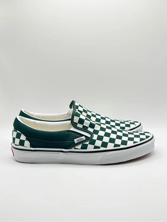 Vans Slip-On Checkerboard in Green & White
