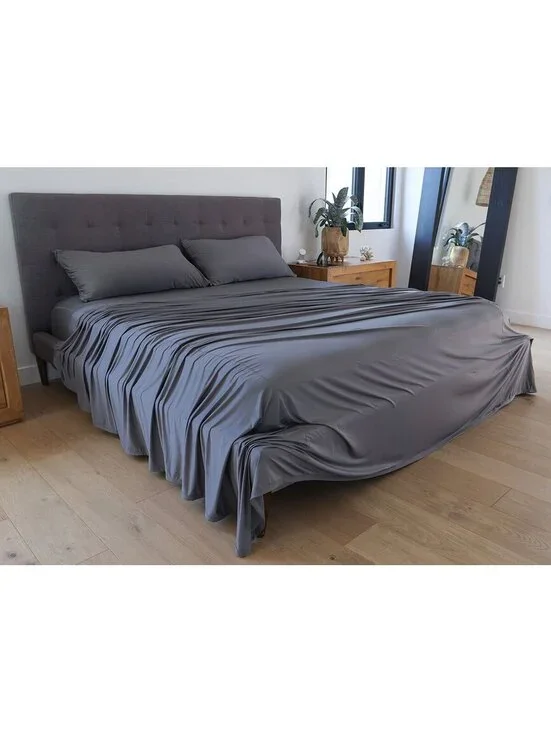 Sheex King Size Grey Flat Sheet in Graphite
