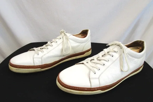 Allen Edmonds Porter Derby Low Top White Leather Sneaker Men Sz 14 D