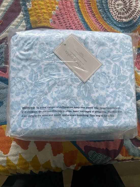 Blue Floral Cotton Sheet Set