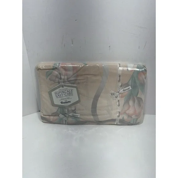 Wamsutta Supercale Easy Care Full FLAT‎ Sheet Cloisonne Tulips Floral 200 TC New