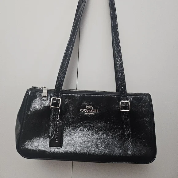 Coach Black Patent Leather Shoulder Bag