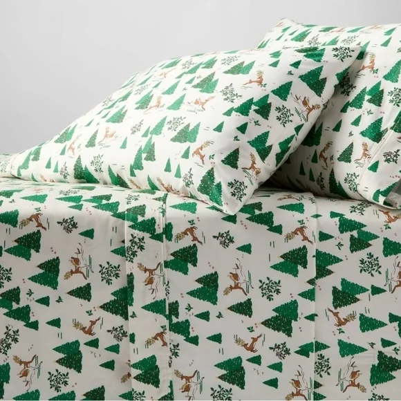 New Full 400 Thread Count Christmas Holiday Performance Sheet Set Winter Scene