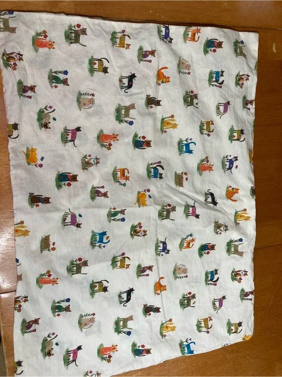 NATURAL LIFE Cat Lover Flat Sheet and Pillow Case - Twin - Cotton