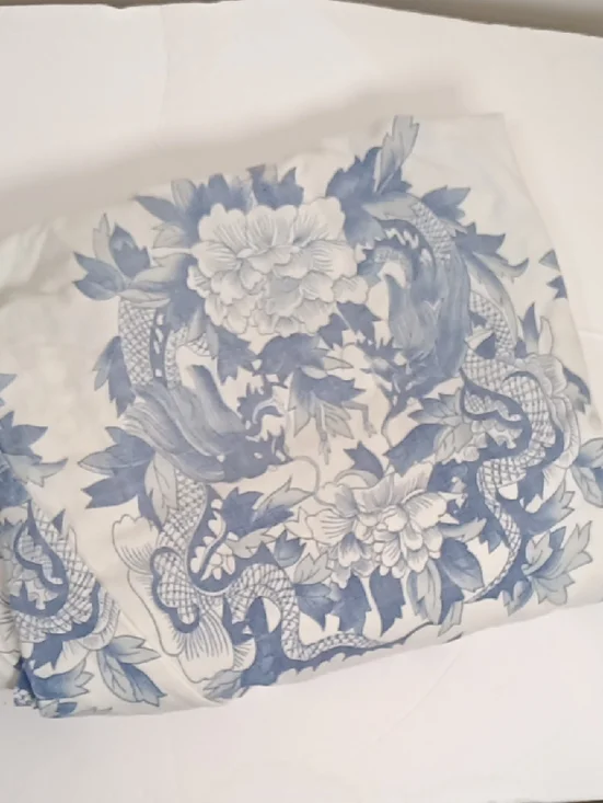 Vintage Ralph Lauren Nanking  Chinoiserie Queen Fitted Sheet *Faded*