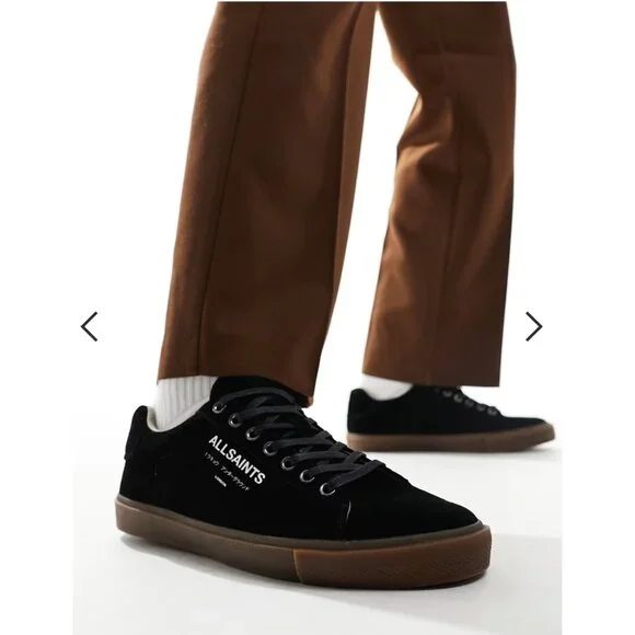 All Saints Underground Suede Low Top‎ Sneakers Black Men 11