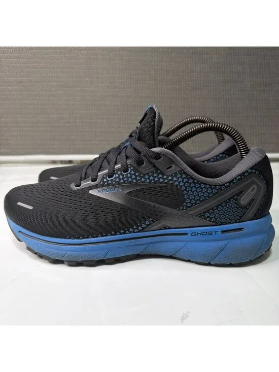 Brooks Ghost 14 Men's Cushioned Road Running Shoes Size 9 D Black Blue