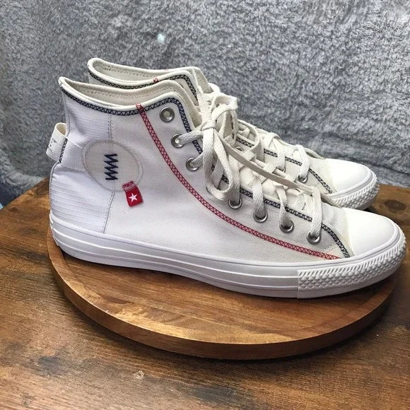 Converse Chuck Taylor All Star High Logo Tag Vintage White M 11 W 13 Ripstop