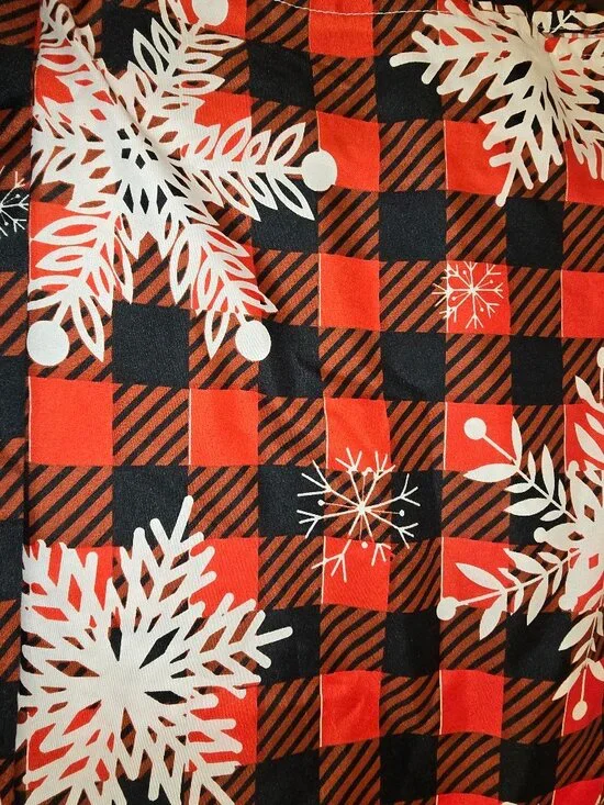 Red & Black Buffalo Plaid Snowflake Twin Sheets