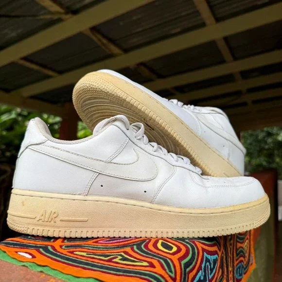 2009 Nike Air Force 1 Low White Sneakers‎ Mens Size 10.5 315122-111 Tenis Shoes